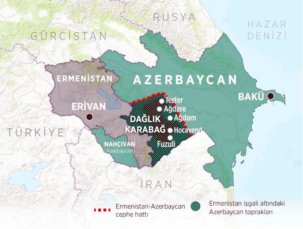 Azerbaycan'ın Ermenistan tarafından işgal altındaki toprakları..