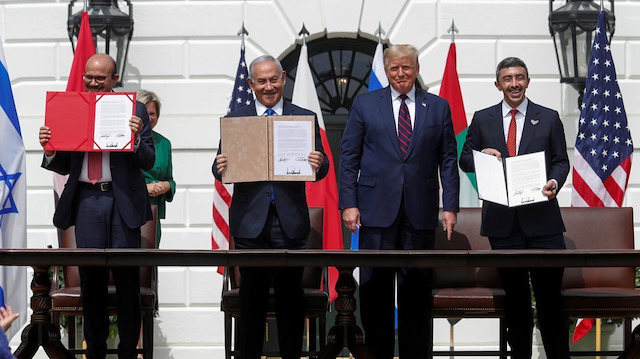 İsrail ile Birleşik Arap Emirlikleri ve Bahreyn arasında Beyaz Saray'da normalleşme anlaşması imzalanmıştı.