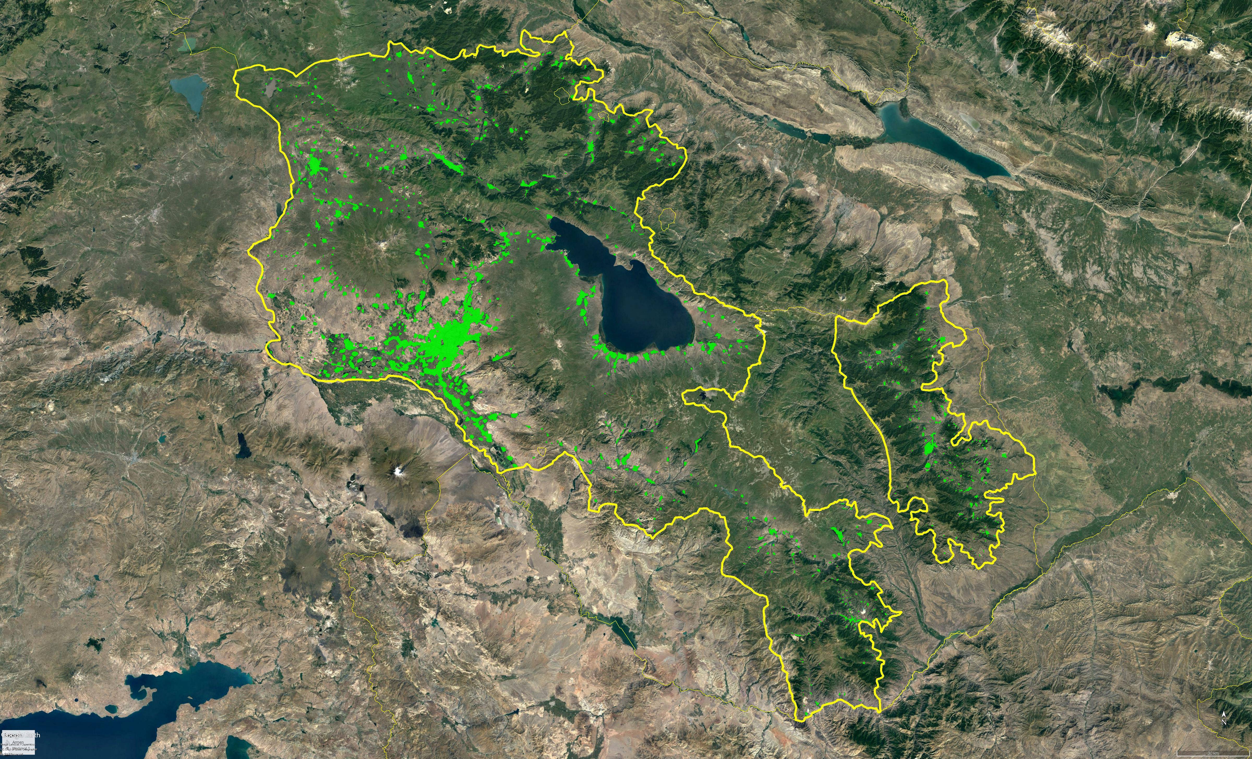 İşgal altındaki Dağlık Karabağ bölgesi.