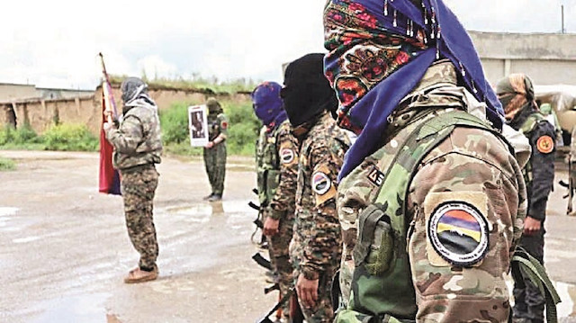 PKK’lı teröristler ve örgütün Suriye’deki yapılanması içindeki Ermeni Nubar Ozaryan Taburu’na bağlı militanların Karabağ’da 7 ayrı kamp kurduğu tespit edildi.