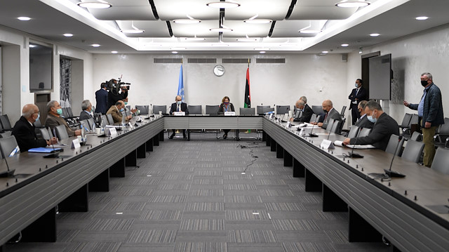 File photo: A general view of the talks between the rival factions in the Libya conflict at the United Nations offices in Geneva, Switzerland October 20, 2020 