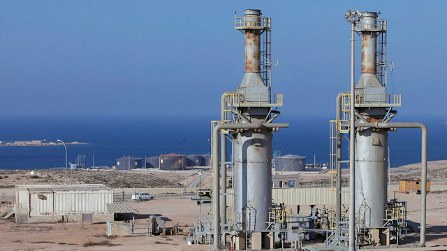 : A general view of the Marsa al Hariga oil port in the city of Tobruk, Libya
