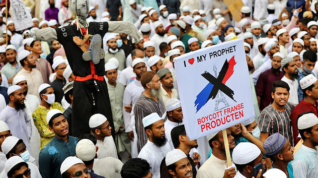 Supporters and activists of the Hefazat-e-Islam Bangladesh, an islamist political party