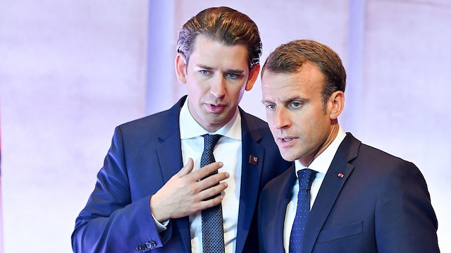 Avusturya Başbakanı Sebastian Kurz ve Fransa Cumhurbaşkanı Macron