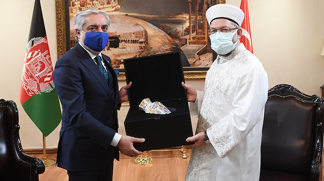 Diyanet İşleri Başkanı Ali Erbaş ve Afganistan Milli Uzlaşı Yüksek Konseyi Başkanı Abdullah Abdullah 