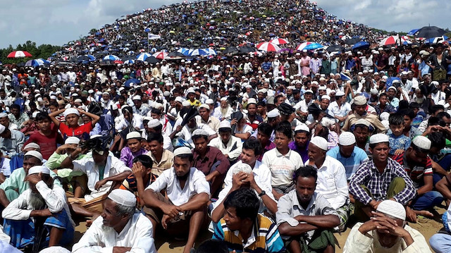 File photo: Rohingya refugees gather to mark anniversary of the exodus in 2019