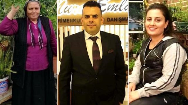 Murat Karabulut (ortada), annesi Fadime Karabulut (solda) ve ablası Selda Karabulut (sağda).