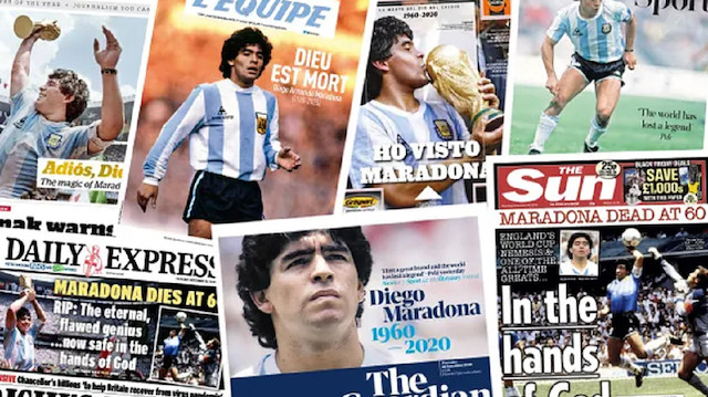 İngiliz gazeteleri kin dolu başlıklarla Maradona'nın ölümünü duyurdu.