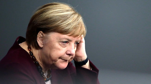German Chancellor Angela Merkel is seen