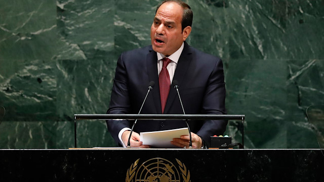 Egypt's President Abdel Fattah Al Sisi addresses the 74th session of the United Nations General Assembly at U.N. headquarters in New York City, New York, U.S., September 24, 2019. REUTERS/Lucas Jackson

