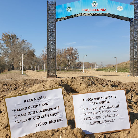 Tunca Nehri kıyısında elektrik direğinden başka bir şey yok: Vatandaş park istiyor