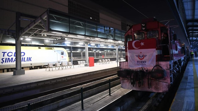 Türkiye’den Çin’e giden ilk ihracat treni Ankara Garı’nda.
