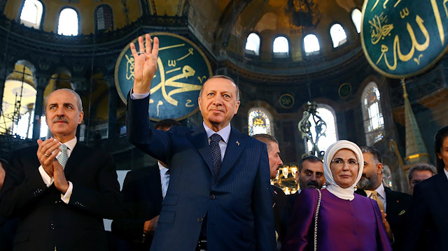 Cumhurbaşkanı Erdoğan Ayasofya Camii’nde.