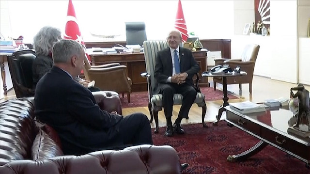 CHP Genel Başkanı Kılıçdaroğlu ve Almanya'nın Ankara Büyükelçisi Schulz'u.
