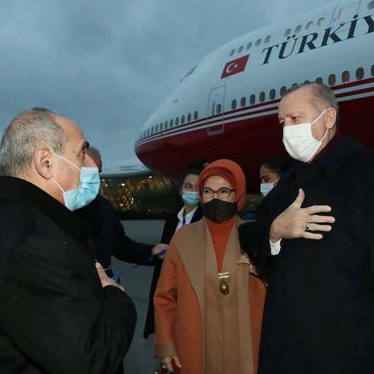 Cumhurbaşkanı Erdoğan, Haydar Aliyev Havalimanı’nda