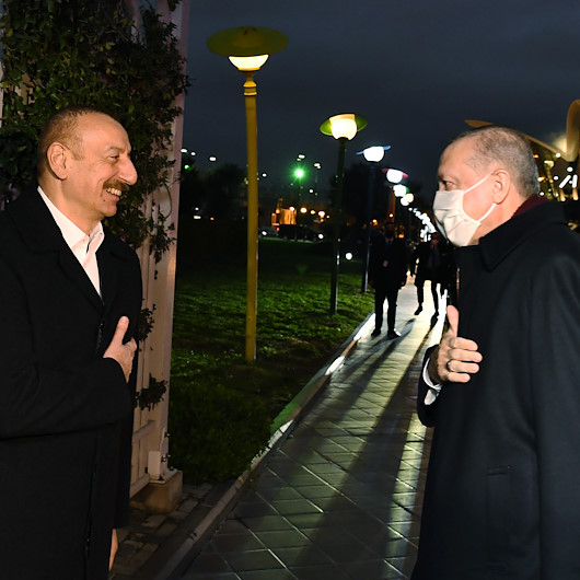Cumhurbaşkanı Erdoğan, Aliyev ile birlikte akşam yemeğine katıldı
