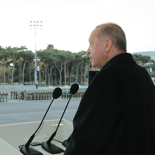 Cumhurbaşkanı Erdoğan Aras türküsünün sözlerini okudu: Ay Lâçin, can Laçin, men sene kurban Laçin