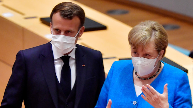 Almanya Başbakanı Merkel ve Fransa Cumhurbaşkanı Macron 