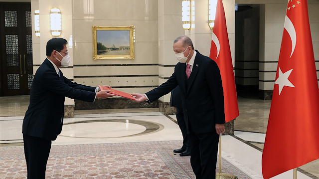 President of Turkey Recep Tayyip Erdogan receives credentials

