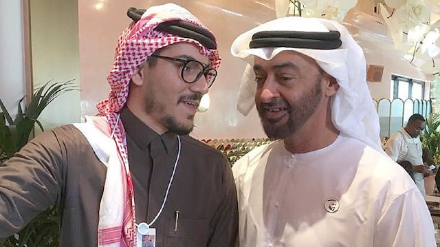 BAE Prensi Zayed ve gazeteci Amjad Taha.