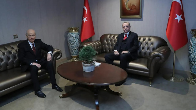 ​Cumhurbaşkanı Erdoğan ile MHP lideri Devlet Bahçeli bir araya geldi.