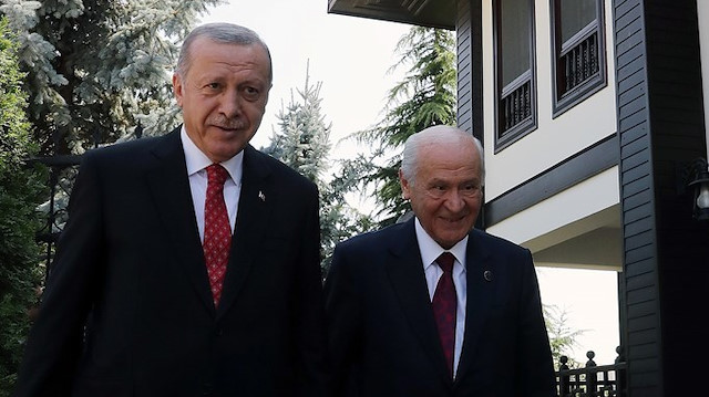 MHP Genel Başkanı Devlet Bahçeli ve Cumhurbaşkanı Recep Tayyip Erdoğan