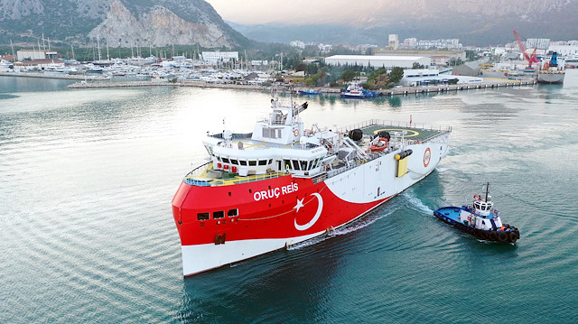 Oruc Reis seismic research vessel leaves Antalya Port

