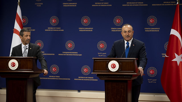 Çavuşoğlu ile KKTC Dışişleri Bakanı Tahsin Ertuğruloğlu, Ankara'da baş başa görüşmelerinin ardından ortak basın toplantısı düzenledi.