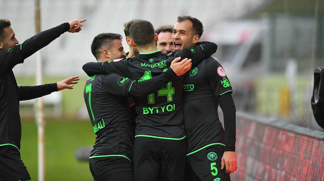 Konyasporlu futbolcuların gol sevinçleri