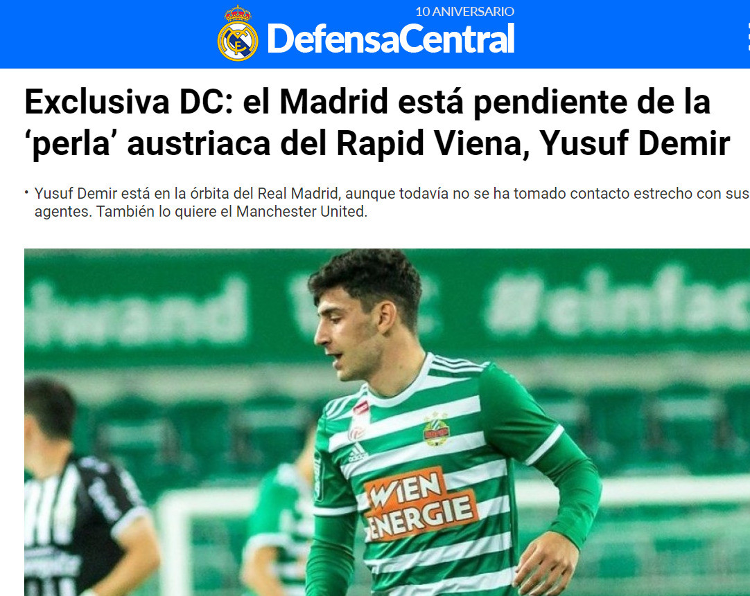 Yusuf Demir hakkında İspanyol basınında çıkan haber.