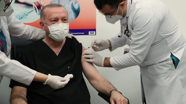 Cumhurbaşkanı Erdoğan koronavirüs aşısı oldu.