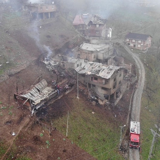 Trabzonun Araklıda yangının hasarı gün ağarınca ortaya çıktı