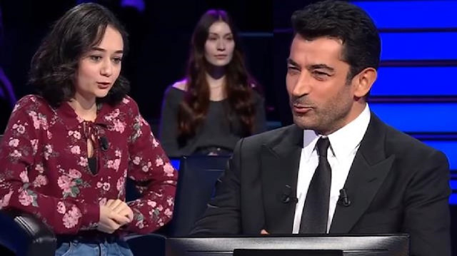 Yarışmacı Esranur Balcı ve sunucu Kenan İmirzalıoğlu.
