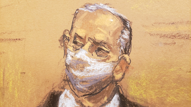 Mexico's former Defense Minister Salvador Cienfuegos appears before Judge Carol Bagley Amon during a hearing to consider a U.S. government request to drop drug charges, in a courtroom sketch in the Brooklyn borough of New York City, U.S. November 18, 2020.