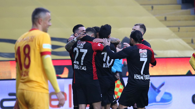Gaziantep takımının gol sevinci.