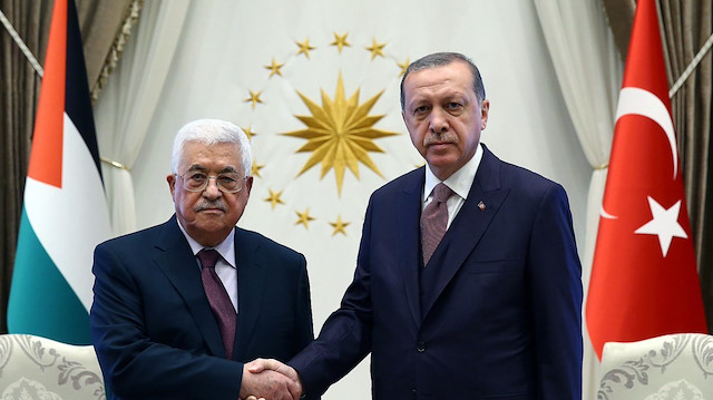 Filistin Devlet Başkanı Mahmud Abbas ve Cumhurbaşkanı Recep Tayyip Erdoğan