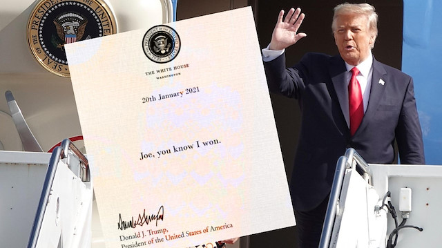 Donald Trump'ın Joe Biden'a yazdığı iddia edilen mektup.