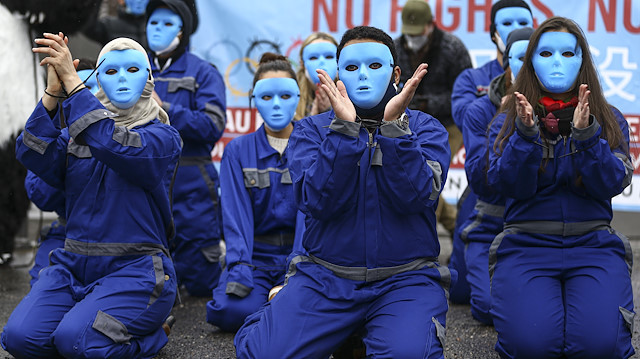 Çin'in Uygurlara yönelik baskı politikaları Berlin'de protesto edildi.