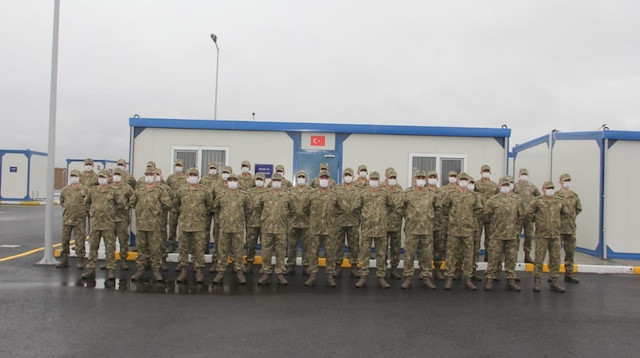 Türk ve Rus Ortak Gözetim Merkezi’nde görev yapacak Türk askerleri Azerbaycan’da.