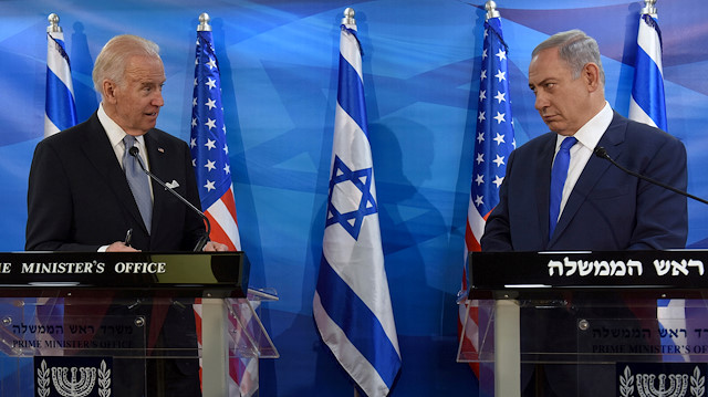 U.S. Vice President Joe Biden (L) and Israeli Prime Minister Benjamin Netanyahu