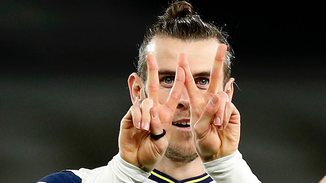 Tottenham'da Gareth Bale'in gol sevinci.
