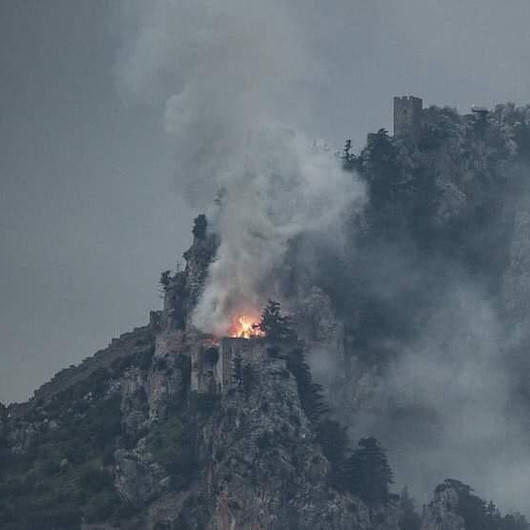 KKTCde tarihi kalede yangın