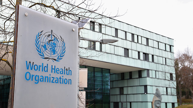 A logo is pictured outside a building of the World Health Organization (WHO) during an executive board meeting on update on the coronavirus outbreak, in Geneva, Switzerland, February 6, 2020.