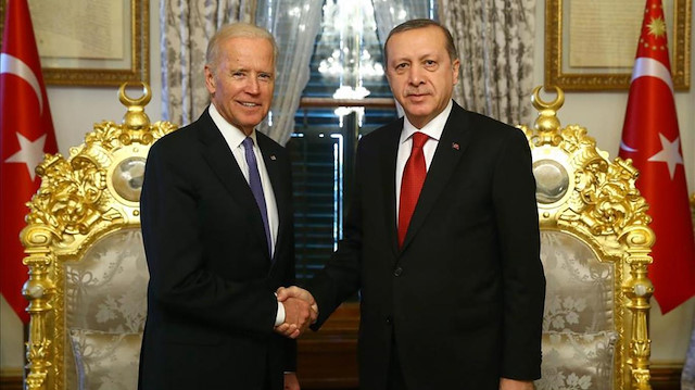 ABD Başkanı Joe Biden (solda), Cumhurbaşkanı Erdoğan (sağda).