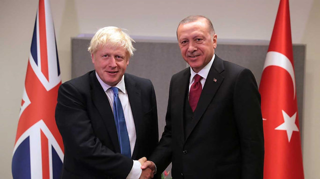 Birleşik Krallık Başbakanı Boris Johnson ve Cumhurbaşkanı Recep Tayyip Erdoğan.