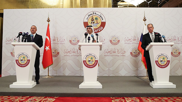 Turkey-Russia-Qatar Trilateral Foreign Ministers' Meeting in Doha

