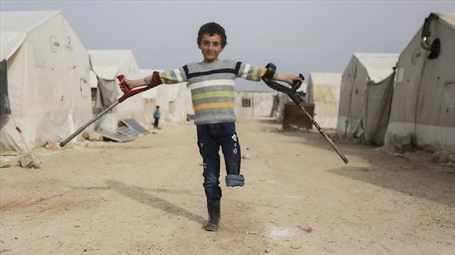 Crippled by Assad regime, Syrian boy lives in fear