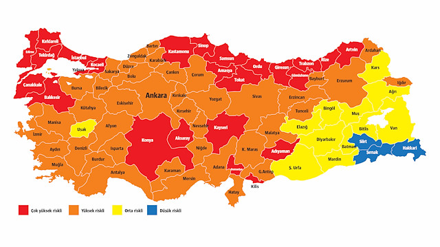 Her 100 bin kişideki vaka sayısı 348,36’dan 458,53’e yükselen Samsun, en yüksek vaka sayısına sahip il oldu. Vaka sayısı 12,08’den 2,11’e düşen Siirt ise en iyi durumdaki şehir.