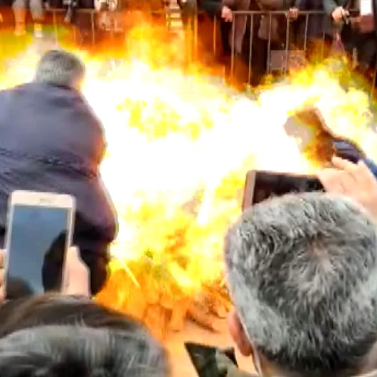 HDPliler Nevruz ateşi yakmak isterken kendilerini yakıyordu: İki kişinin ölümden döndüğü anlar kamerada