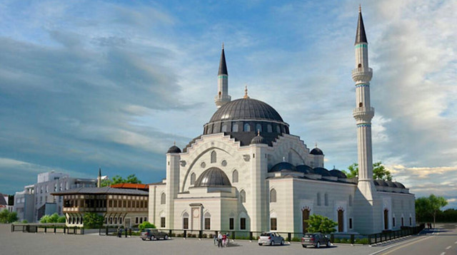 Strasbourg'da inşa edilecek Eyüp Sultan Camii'nin tasarımı.